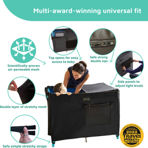 Snoozeshade for Travel Cots - Black by SnoozeShade