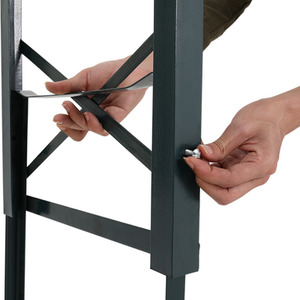 Foldable Firwood Dining Table Outdoor Trestle Desk Adjustable Height - Light Brown by Livingandhome