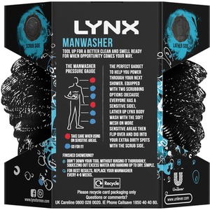 Lynx Manwasher 2-Sided Shower Tool - Black / 1 by Lynx