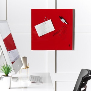 Wall Mount Glass Memo Board - red / 1 by CARME