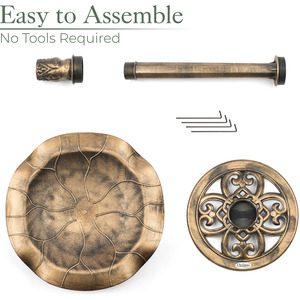 Leaf Shaped Pedestal Bird Bath - Bronze by Christow