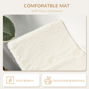 Pawhut Wood Cat Shelve Wall Mounted Shelter Curved Kitten Bed - White by Pawhut