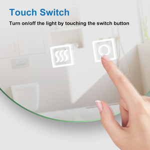 Round Bathroom Mirror with 3 Colours Lights, Backlit by AicaBathroom