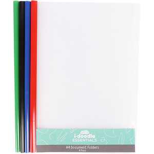Pack of 4 A4 Folders by idoodle Essentials