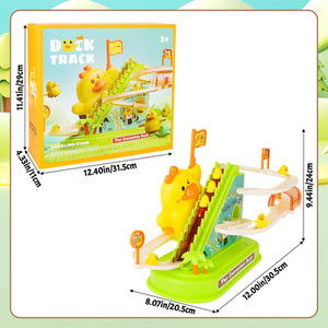 Ducks Electric Roller Coaster Chasing Race Track Toys Game Set - yellow