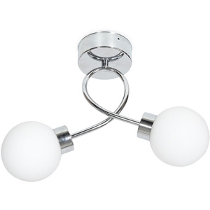 Orbital 2 Way Twist IP44 Bathroom Ceiling Light Glass Globe Shade - Chrome by ValueLights
