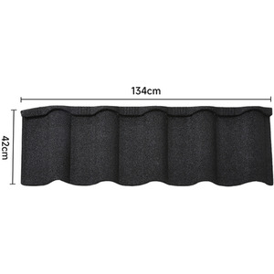 Set of 5 Asphalt Shingle Coated Metal Roofing - Black by Livingandhome