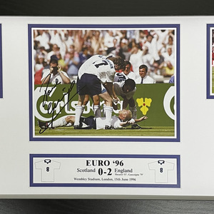Paul Gascoigne Signed and Framed England Storyboard - White by Allstarsignings