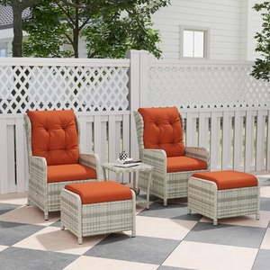 Milano 5 Piece Rattan Bistro Set with Adjustable Back by Chilli Seating