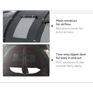 Outsunny Camping Tent with 2 Rooms for 3-4 Persons by Outsunny