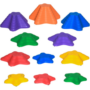 Outsunny Kids Balance Stepping Stones Non-slip Obstacle Course - Multi-coloured / 23L x 23W x 4H cm(small), 33L x 33W x 7.5H cm(medium), 36.5L x 36.5W x 16H cm(big), 40.5L x 40.5W x 20H cm(large) by Outsunny