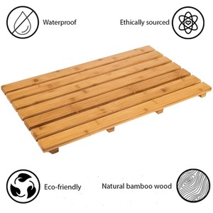 Bamboo Duck Board or Wooden Bath Mat - Honey Brown by Klass Home Collection
