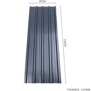 Set of 12 Steel Corrugated Panels - Carbon Black by Livingandhome