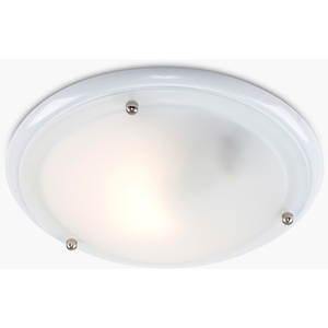 White Bathroom Ceiling Light (Flush) - White by ValueLights