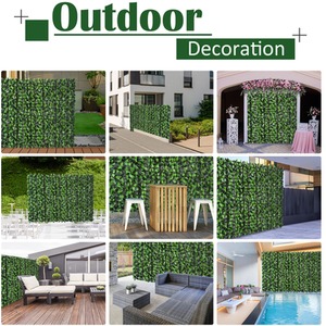 Outsunny 3M x 1M Artificial Leaf Hedge Screen - Green by Outsunny
