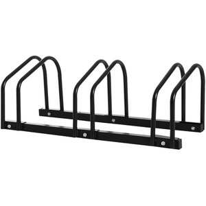 HOMCOM Bike Stand Parking Rack 2022 - Black / 135L x 33W x 27Hcm by HOMCOM