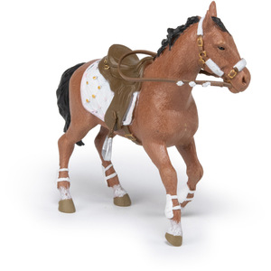 PAPO Horse and Ponies Winter Riding Girl Horse Toy Figure - Black by PAPO