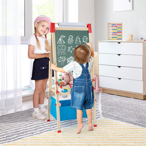 3-in-1 Kids Art Easel Double-sided Easel - Natural by Costway