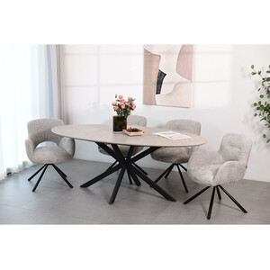 Blaine Dining Table - Stone and Black