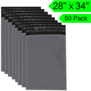 Extra Strong 60 Micron Self Seal Mail Bags - Set of 50 - Grey / 28 x 34 Inches by Groundlevel