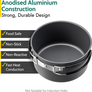 Camping Cookware 11Pc Set 2 Person - Black by Trail