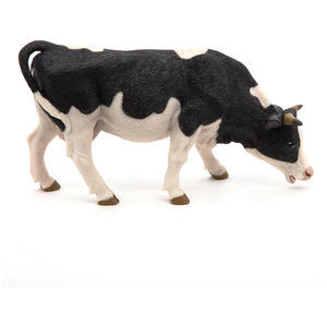 PAPO Farmyard Friends Black White Grazing Cow Toy Figure - Black by PAPO