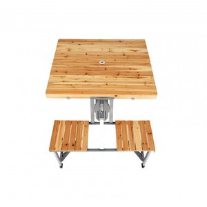 Portable Wooden Folding Outdoor Picnic Table and Bench Set 4 Seats by Oypla
