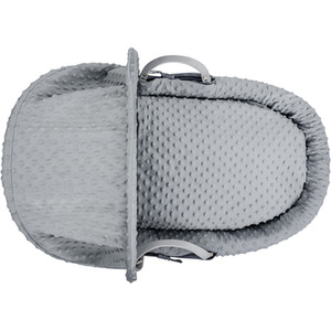 Dimple Grey Wicker Moses Basket with Little Gem Rocking Stand - White by Kinder Valley