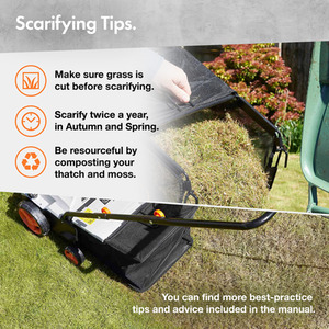 1500W Electric Lawn Scarifier - Grey by VonHaus