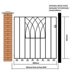 Abbey Low Flat Top Metal Garden Gate by Burbage Iron Craft