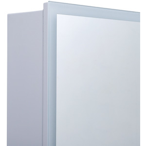 Bathroom 2-Door Mirror Cabinet with Lights - White by Livingandhome
