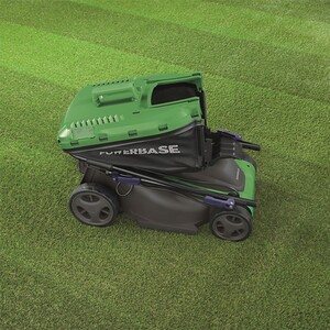 Powerbase Electric Mower and Rear Roller - Green / 34cm Cutting Width by Powerbase