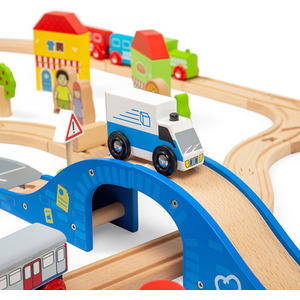 City Road and Railway Set - Multi-coloured by Bigjigs Rail