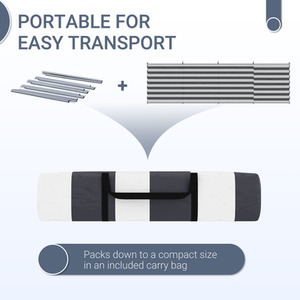 Outsunny Camping Windbreaks Beach Wind Shield Shelter - Grey and White by Outsunny