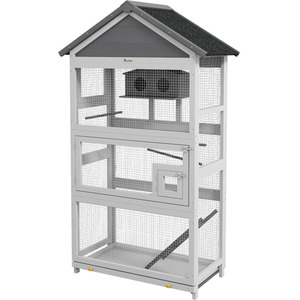 Bird Cage with Stands, for Finches, Parakeets, Small Birds - Grey by PawHut