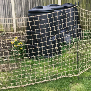 Jute Heavy Duty Natural Biodegradable Pea Bean Netting - Brown / 5m / 50mm x 50mm mesh holes by True Products