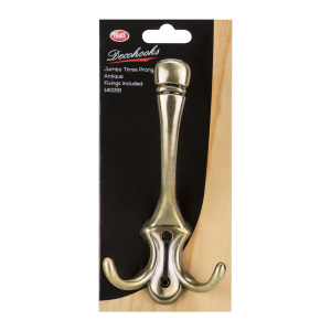 Jumbo Three Prong Hook Antique - Gold by Hiatt