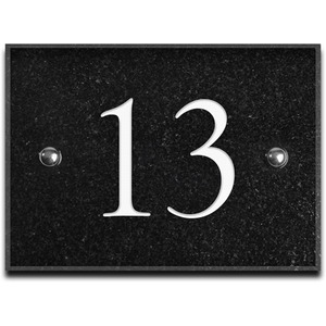 Black Granite House Number 13 - Black by The House Nameplate Company