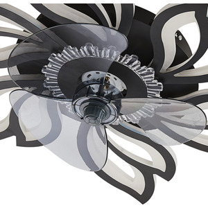 Petal-Shaped Ceiling Fan Light - Black by Livingandhome