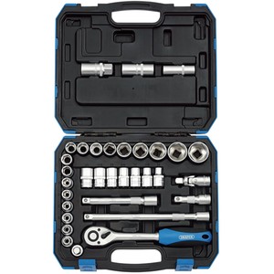 Draper 1,2 Square Drive Combined MM AF Socket Set - Chrome / 33 by Draper
