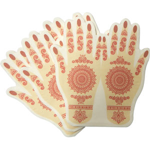 Henna Mehndi Hands Napkins Large - WHITE by Peacock Supplies