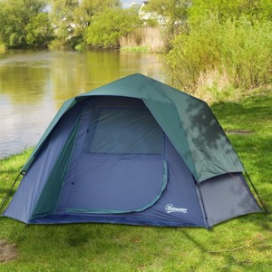 Outsunny 4 Adult Pop Up Camping Tent - Olive Green by Outsunny