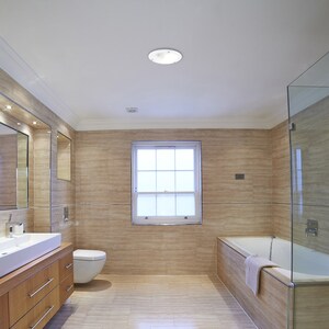 White Bathroom Ceiling Light (Flush) - White by ValueLights