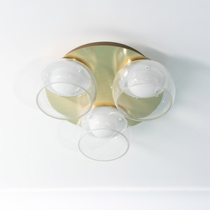 Alissa IP44 Integrated LED 3 Way Ceiling Light with Glass Shades - Gold by ValueLights
