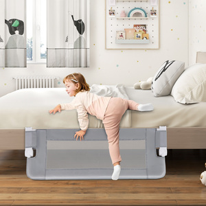 Foldable Toddler Bed Rail - Grey by Costway