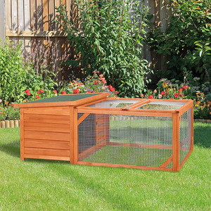 PawHut Pet Hutch Small Animal Guinea Pig House - Orange, Green by PawHut