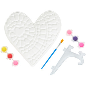 Paint Your Own Heart Shaped Stepping Stone Kit - White by Art Studio
