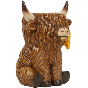 Highland Cow Summer Planter - Brown