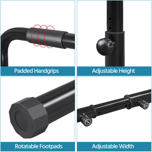 Adjustable Dip Bar for Home Gym - Black by Yaheetech