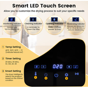 800W Compact Laundry Dryer - White by Costway